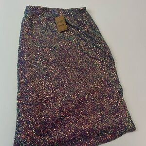 Sequin skirt with underlining